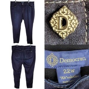 Democracy Jeans AB Solution Womens Plus Size 22 W Dark Wash Skinny High Rise